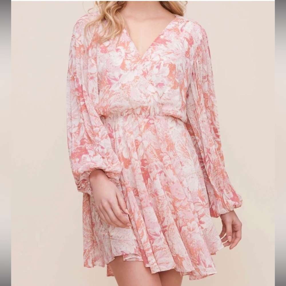 ASTR The Label Floral Pink and White Dress